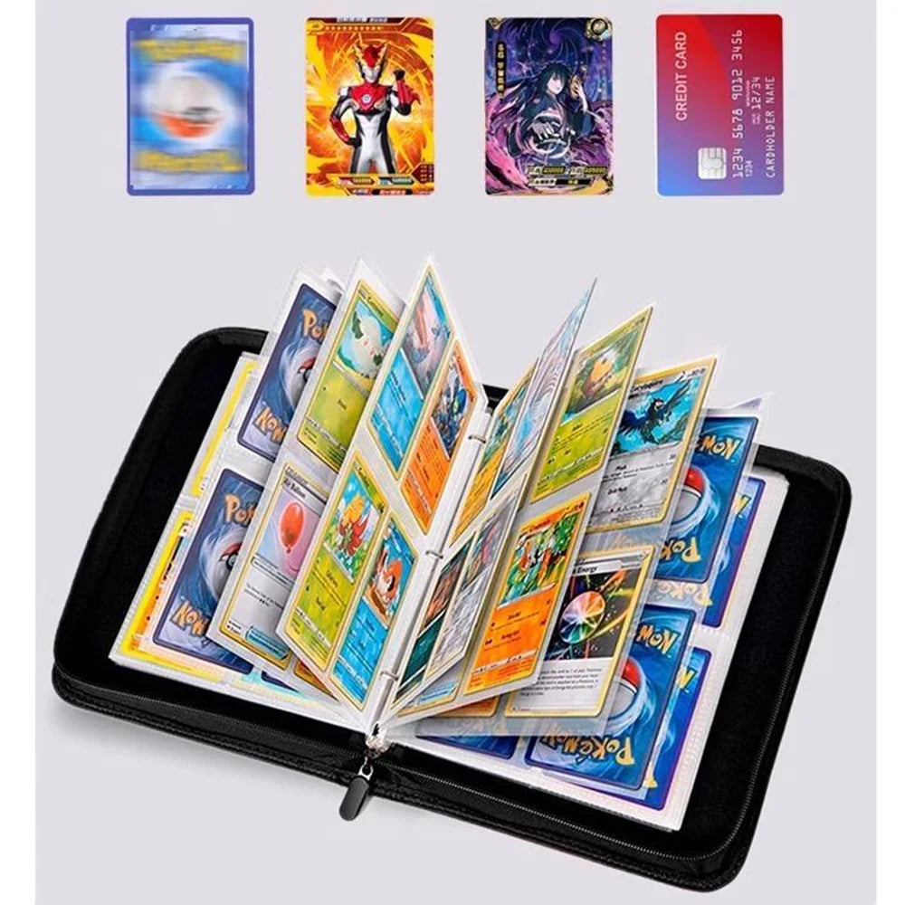 ONE PIECE Card Album Anime Collectible Book Binder 4 Card Slot Collectible Game Cards Binder Holder Zipper Gifts Toys