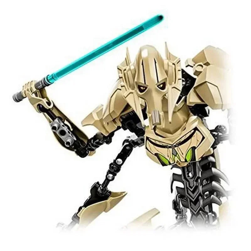 183pcs Ksz714 Star Action Figure Toy Anime General Robot Grievous With Lightsaber Hilt Combat Weapon Model Building Blocks Gifts