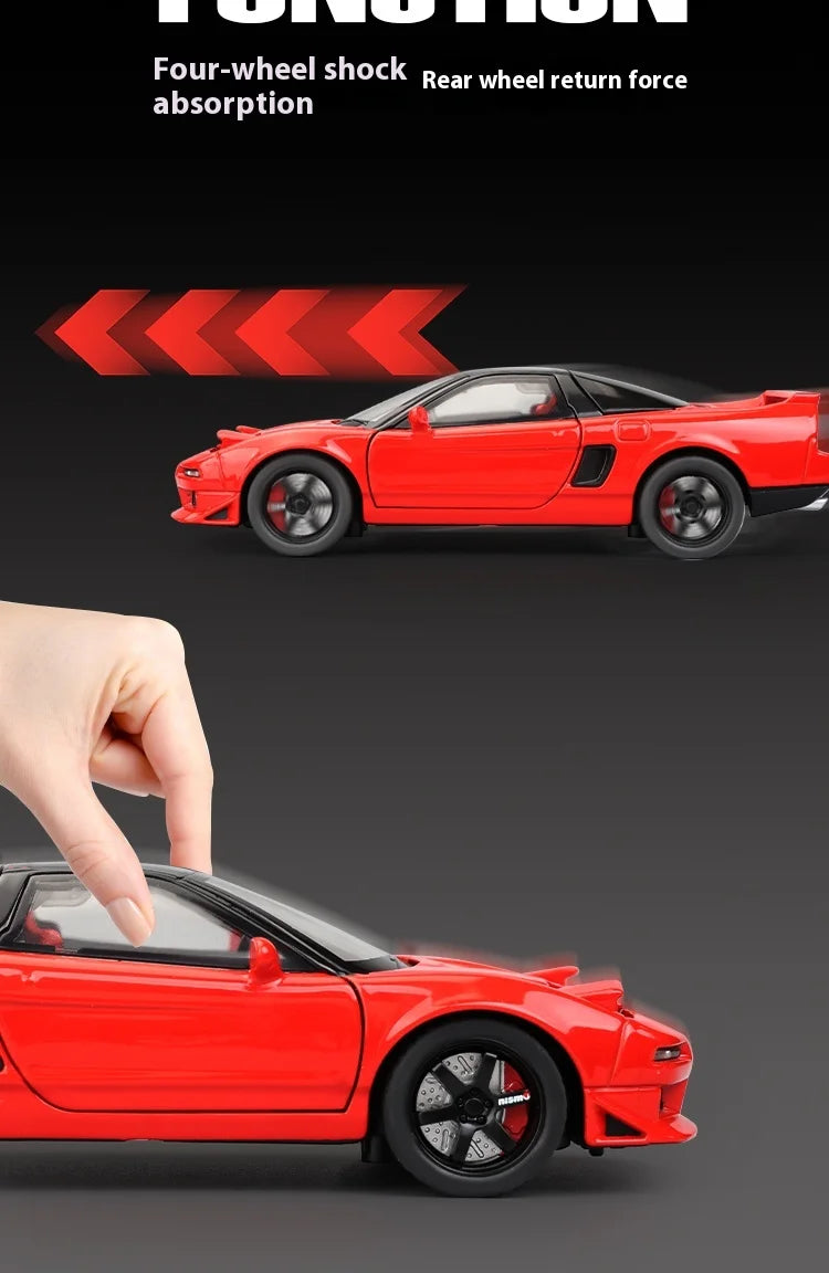 1:32 Honda Acura NSX NA1 Supercar Racing Sports Couple Alloy Metal Diecast Model Car Sound & Light Collection Simulation Gifts