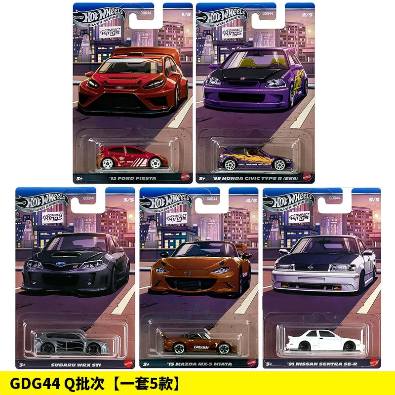 Genuine Hot Wheels Gdg44 Silver Label Compact Kings Serise Fiesta Miata Sentra 1/64 Scale Die-Cast Model Cars Gifts Surprise Car