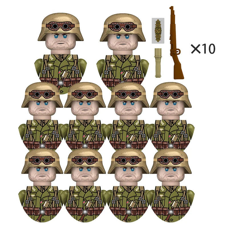 Boy Toys War II Army Soldiers Mini Military Weapons Model Small Particles Building Blocks Suits Childrens Birthday Gifts