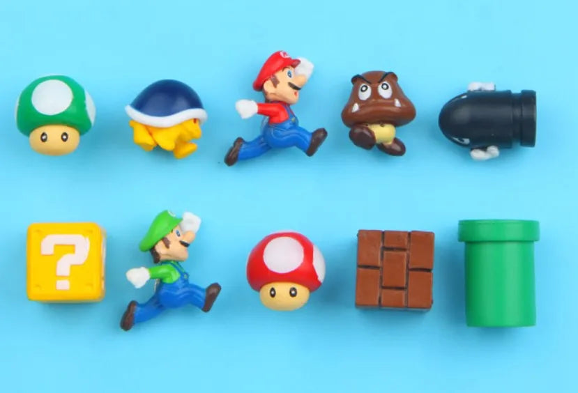 1 Set Japan Game Figure Super Mario Bros Fridge Magnets Refrigerator Stickers Ornament Luigi Yoshi Toad Mini Figurine Doll