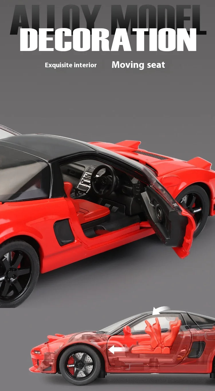 1:32 Honda Acura NSX NA1 Supercar Racing Sports Couple Alloy Metal Diecast Model Car Sound & Light Collection Simulation Gifts