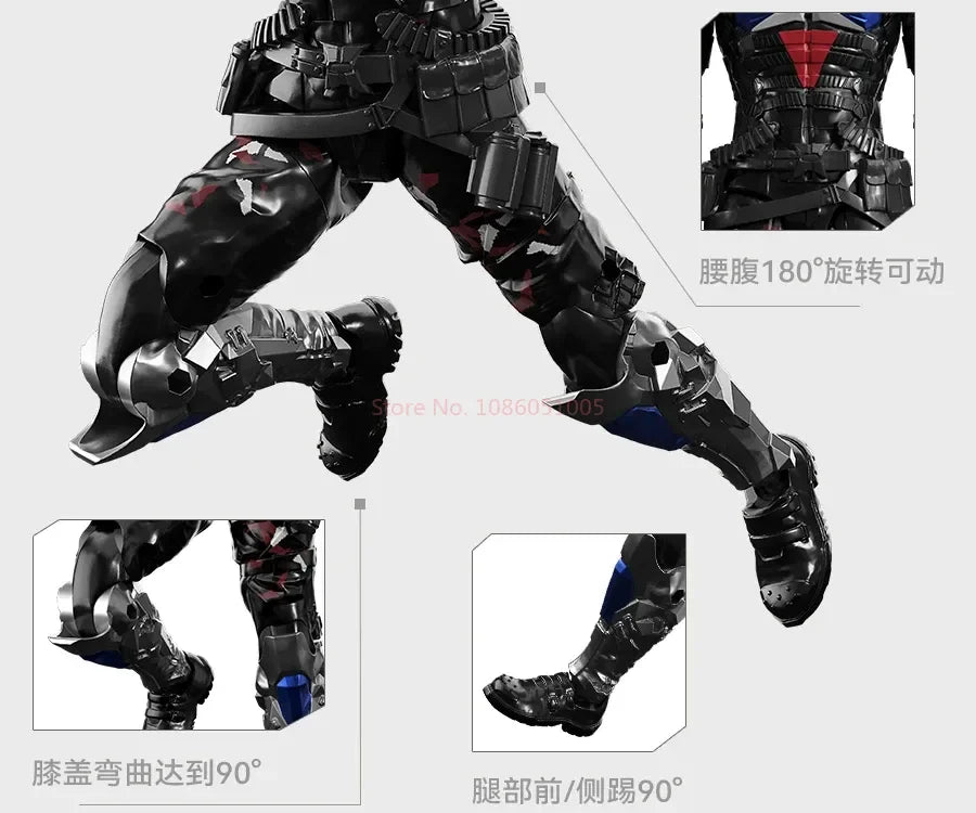 F5 ROUNDD CULTURE Batman: Arkham Knight Deathstroke Red Hood Anime Figure Blind Box Assemble Movable Model Toys Collection Gifts