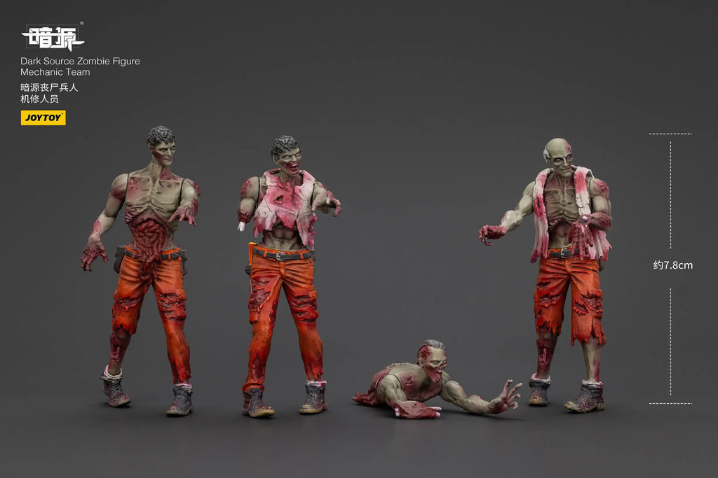 JOYTOY Dark Source Zombie Figure Mechanic Team Action Figure Doll Model Gift Decoration Collection
