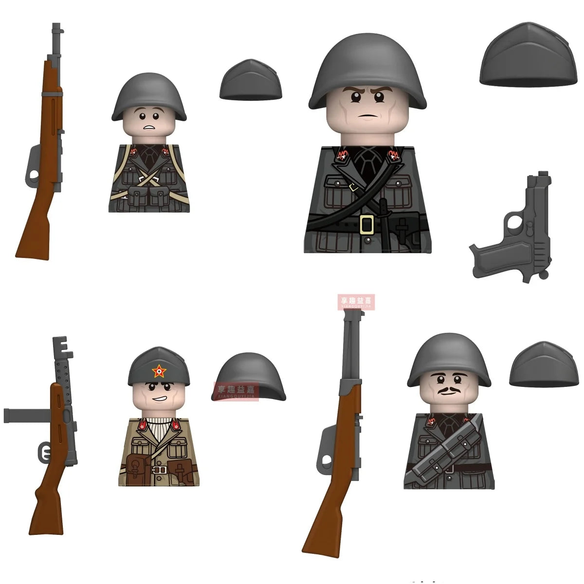 Boy Toys War II Army Soldiers Mini Military Weapons Model Small Particles Building Blocks Suits Childrens Birthday Gifts