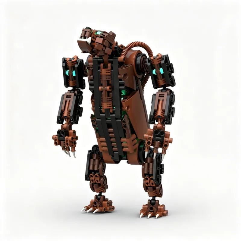 682pcs MOC Ash Bear Bionicle Model Building Blocks Construction Christmas Gifts Toy Creative DIY Idea Education Assemble Brick