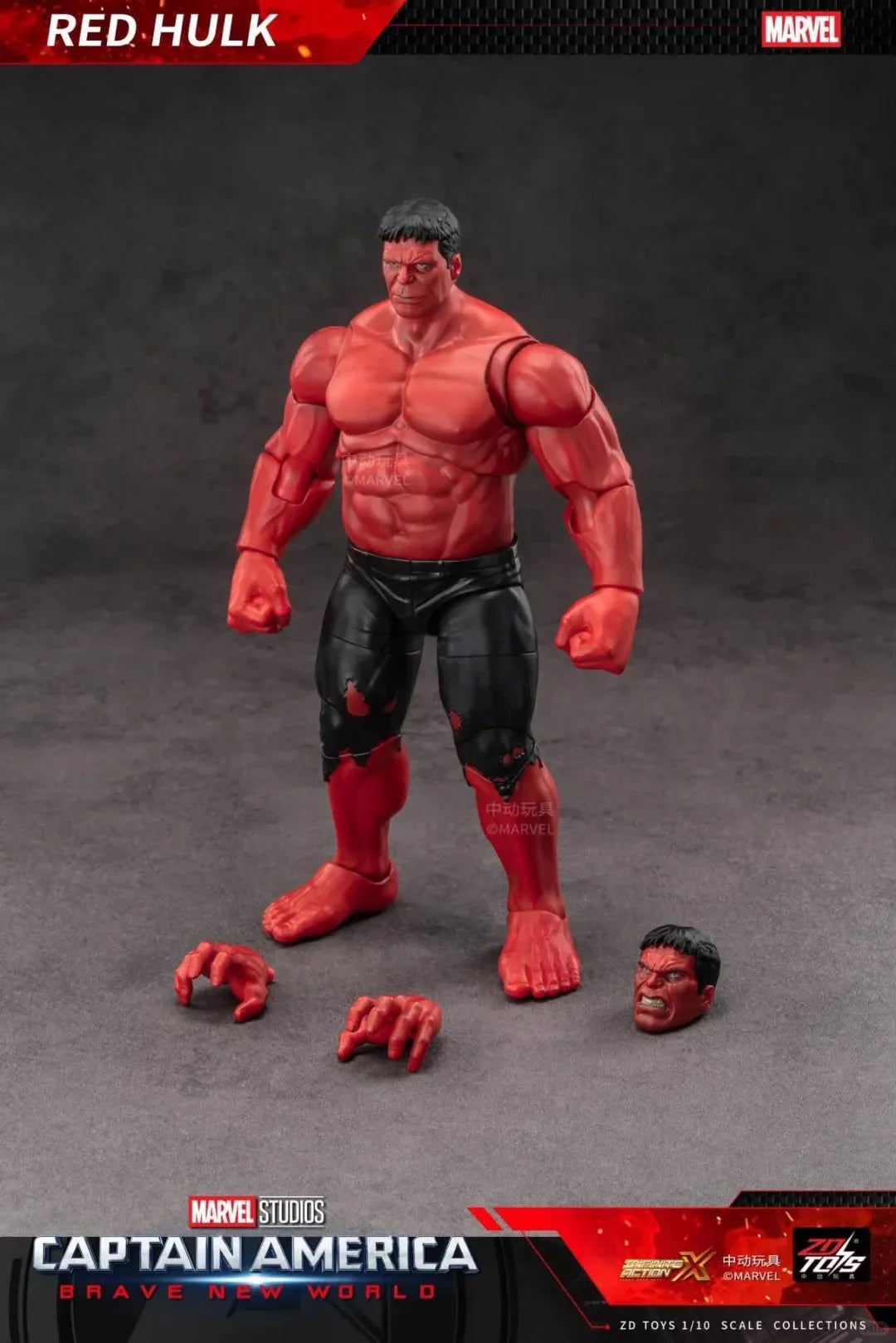 Zd Toys Red Hulk Action Figure Articulated Joints Collectible Model Replaceable Head Hands Gift For Adult Collector In Stock