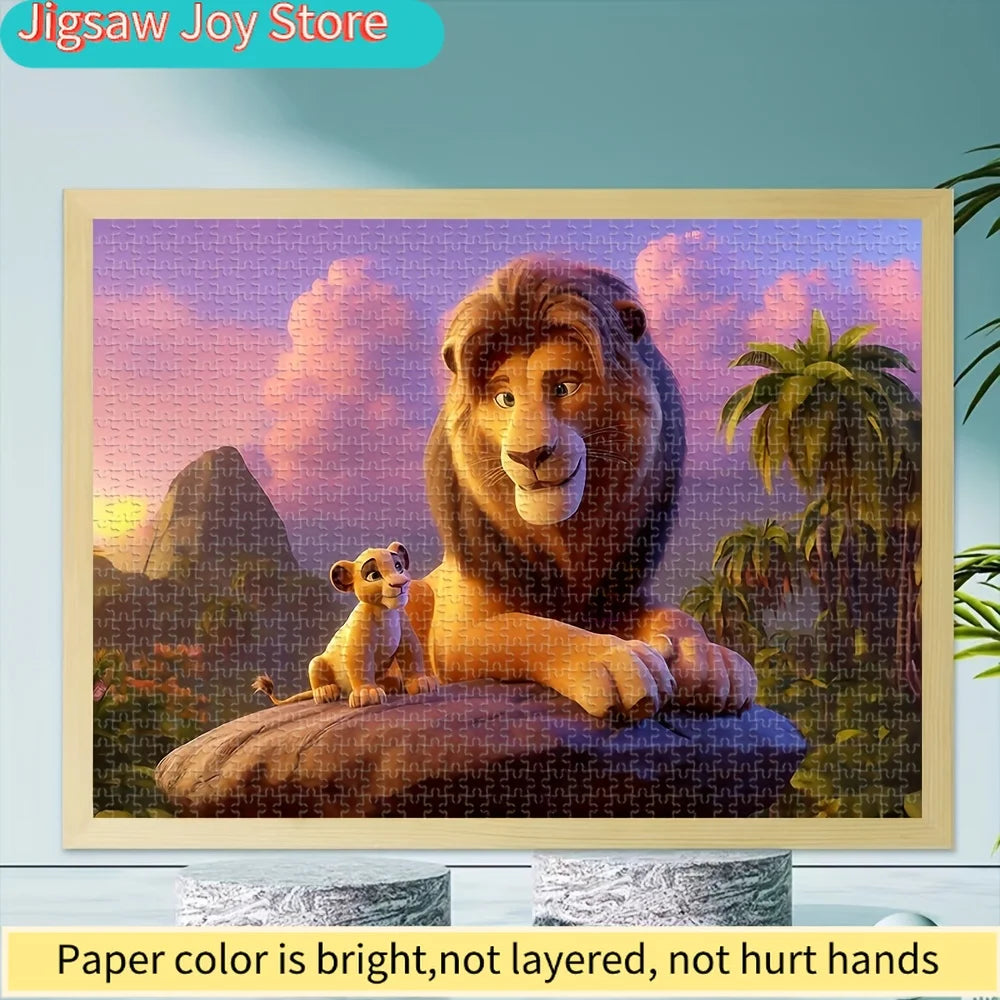 Disney  Lion King Wood Puzzle | Raw Wood, Vivid Simba and Mufasa Scenes, Family Fun, Desk Decorations, Easter Birthday Gifts,