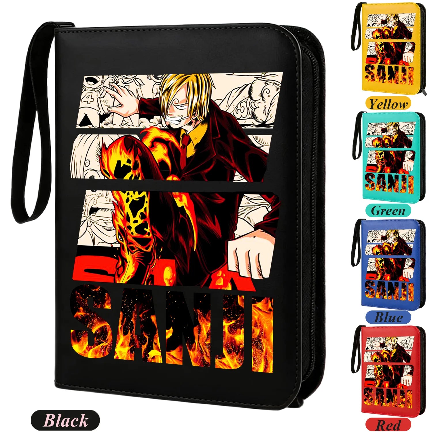 ONE PIECE Card Album Anime Collectible Book Binder 4 Card Slot Collectible Game Cards Binder Holder Zipper Gifts Toys