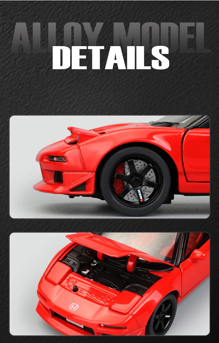 1:32 Honda Acura NSX NA1 Supercar Racing Sports Couple Alloy Metal Diecast Model Car Sound & Light Collection Simulation Gifts