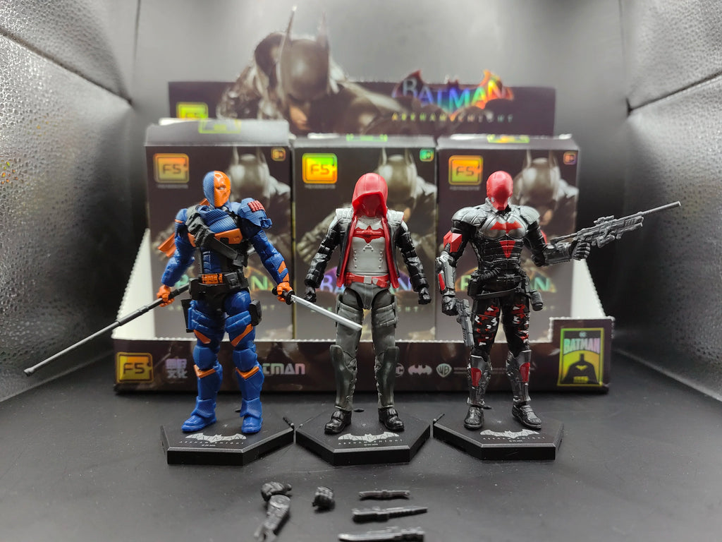 Batman Figure F5 Roundd Culture Batman Series Model Doll Arkham Knight Deathstroke Red Hood Desktop Model Toy Doll Festival Gift