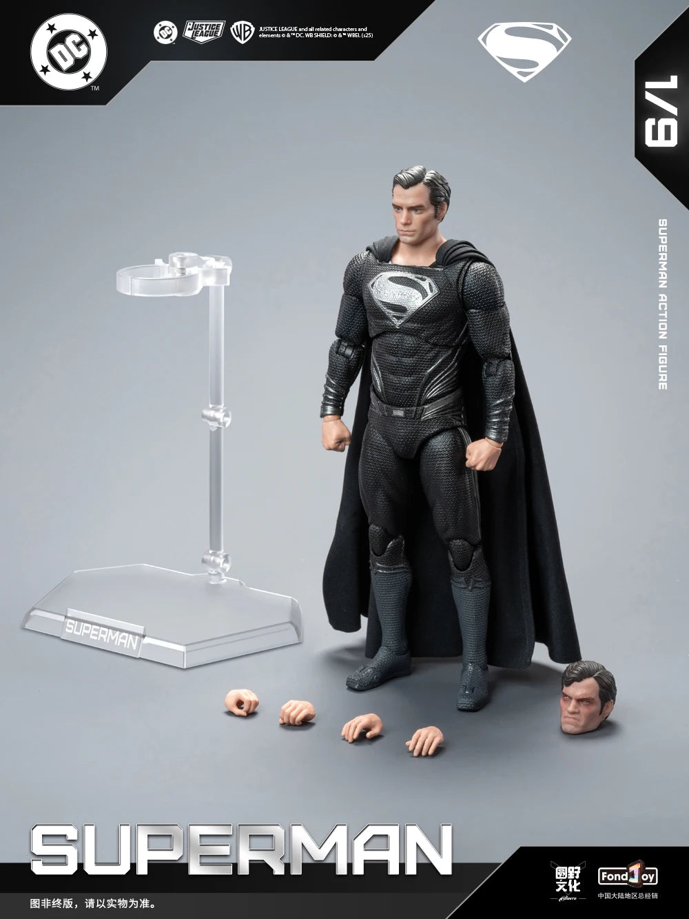 2025 Original Fondjoy David Corenswet Superman Action Figure 1/9 New SupermanFigure PVC Joint Movable Kid Toy Boy Gift